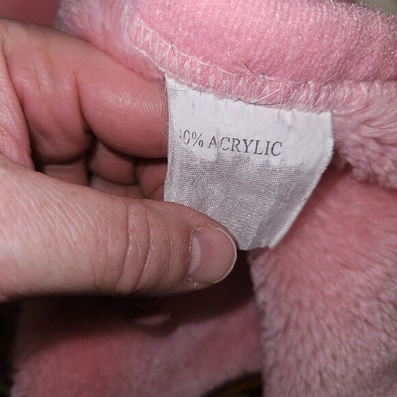 VTG Pink Blanket Elephant Watering Flower Mouse Throw Lap Acrylic Brown Red - Picture 7 of 7